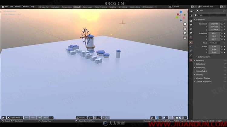 Blender动漫城堡风格3D环境场景设计视频教程 3D 第12张