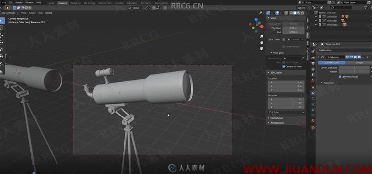 Blender初学者创建高质量3D天文望远镜模型视频教程 3D 第12张