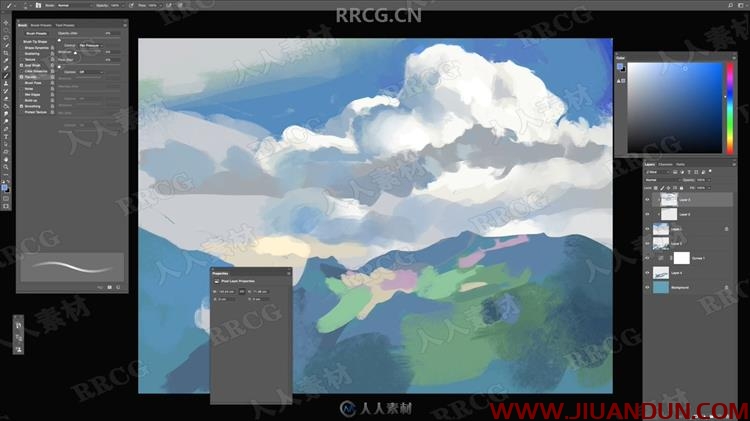 John Wallin Liberto云彩云朵数字绘画实例训练视频教程 CG 第4张