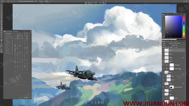 John Wallin Liberto云彩云朵数字绘画实例训练视频教程 CG 第5张