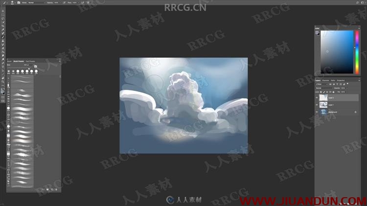 John Wallin Liberto云彩云朵数字绘画实例训练视频教程 CG 第10张