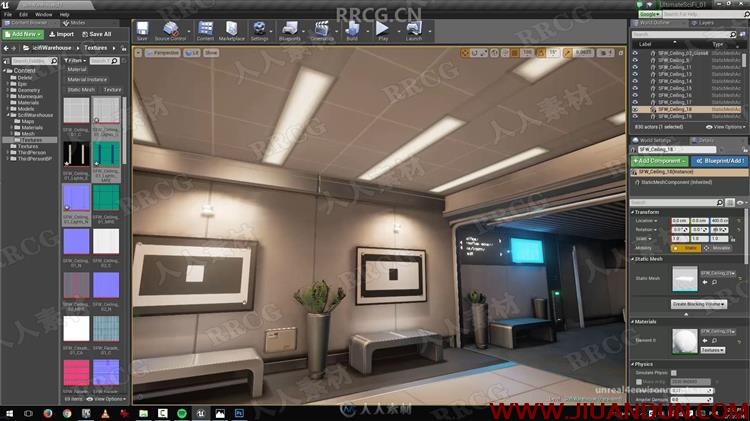 Unreal Engine办公室写字楼游戏环境场景完整制作视频教程 design others 第27张