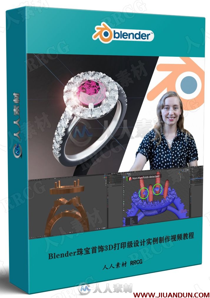 Blender珠宝首饰3D打印级设计实例制作视频教程 3D 第1张