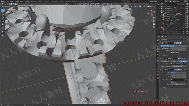 Blender珠宝首饰3D打印级设计实例制作视频教程 3D 第5张