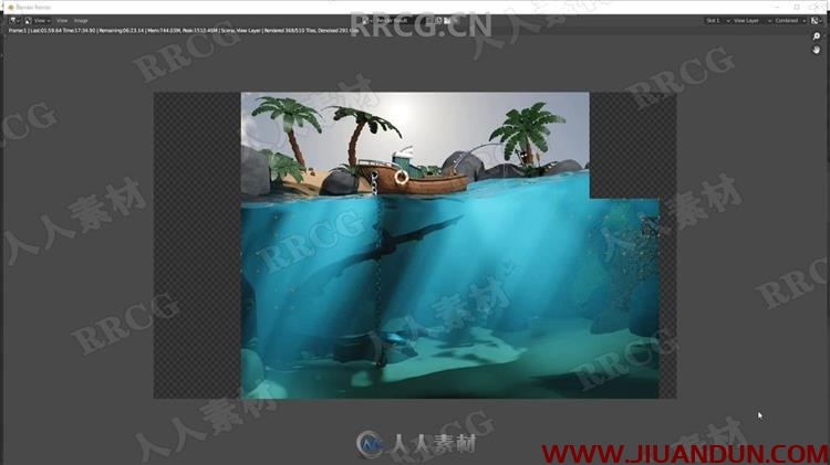 Blender 2.9热带海岛水景完整实例制作视频教程 3D 第12张