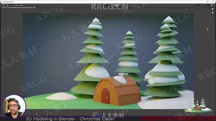 Blender圣诞树小屋建模初学者入门训练视频教程 3D 第8张