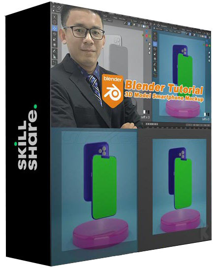 【中文字幕】Blender智能手机模型完整实例建模渲染视频教程教程 3D 第1张