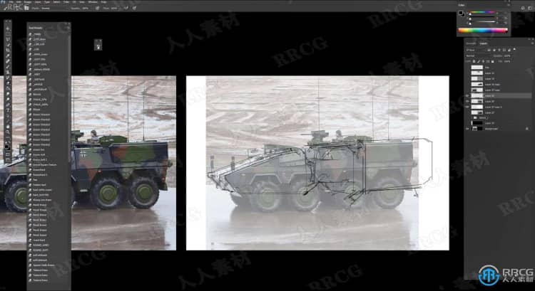 装甲战车概念艺术设计数字绘画视频教程 PS教程 第9张
