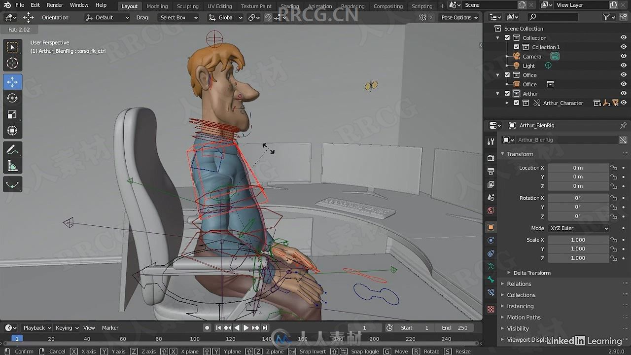 Blender办公室上班族角色动画创建视频教程 3D 第3张